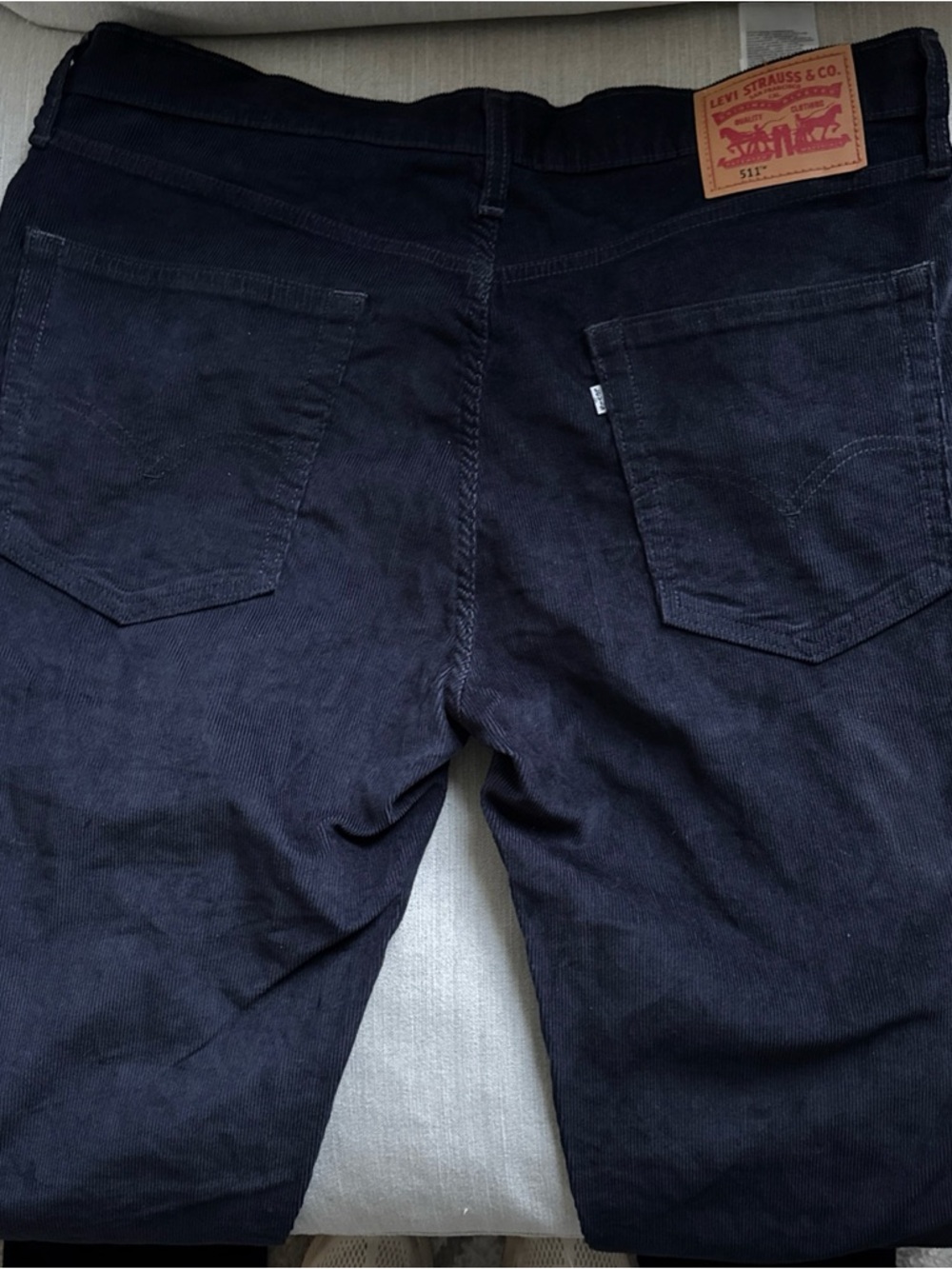 Levis Premium 511 Corduroy Pants Mens 36x34 Slim Fit Dark Blue
